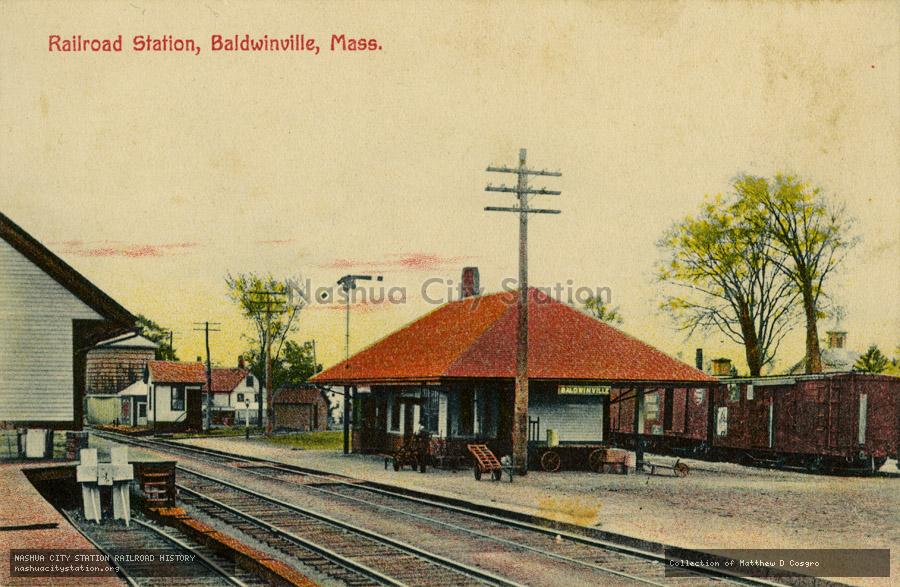 Postcard: Railroad Station, Baldwinville, Massachusetts